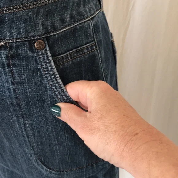 COLORADO womens 8 denim skirt 4 pockets mid blue back split front fly - Picture 3 of 16